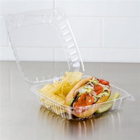 DART Dart C90PST1 CPC 8 x 8 x 3 in. Hinged Clear OPS Plastic Container; Case of 250 C90PST1  CPC